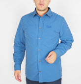 Mens Jack Wolfskin Mosquito 1402821 Ocean Blue Long Sleeve Button Up Smart Shirt